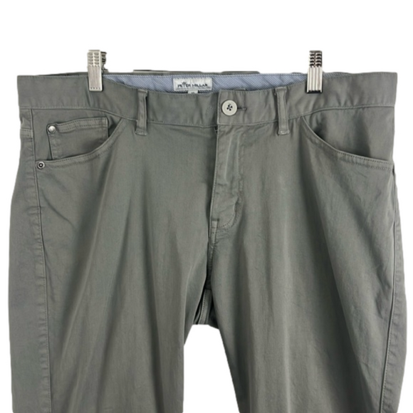Peter Millar Grey-Brown Cotton Chinos - Picture 1 of 11
